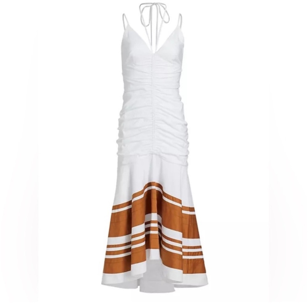 Veronica Beard White and Brown High Low Dress size 4